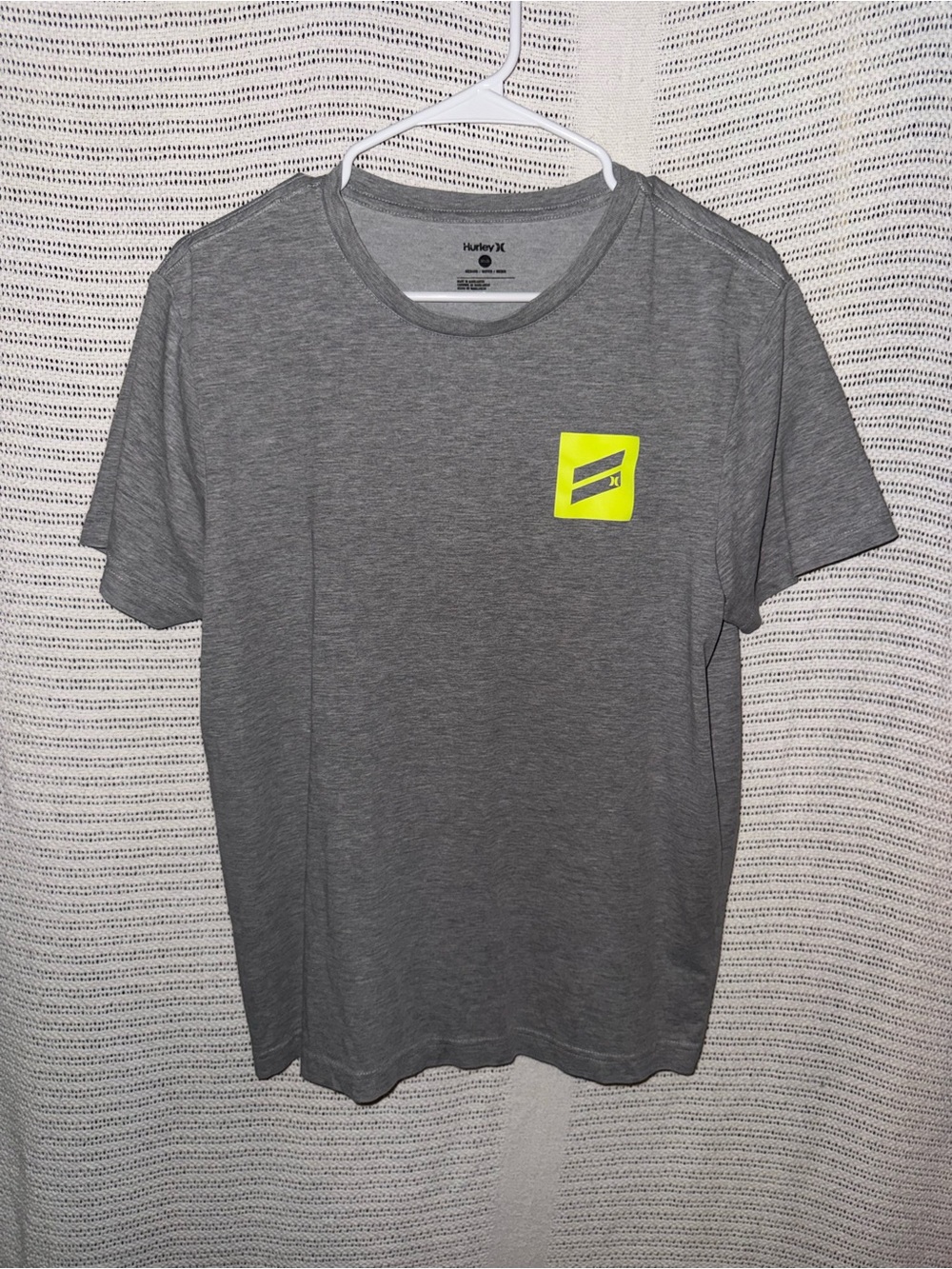 Hurley Gray Short-Sleeve Tee with Neon Accent